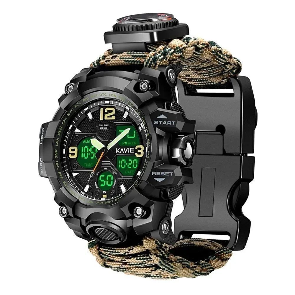 23-in-1 Survival Digital Watch Brown Camo